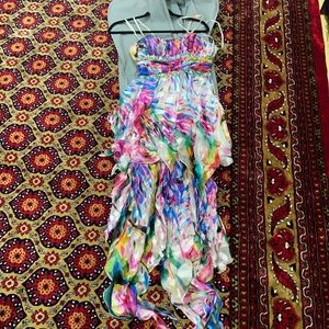 Beautiful high-low dress with crystal detailing